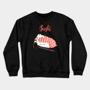 Cat Sleeping on Sushi Crewneck Sweatshirt